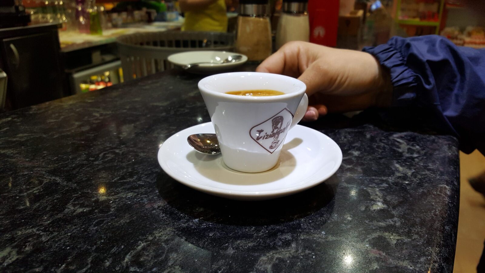 An espresso, or caffè at the bar in Allerona