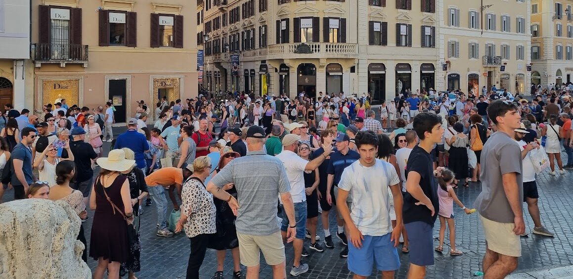 Crowd at Piazza di Spagna in Rome