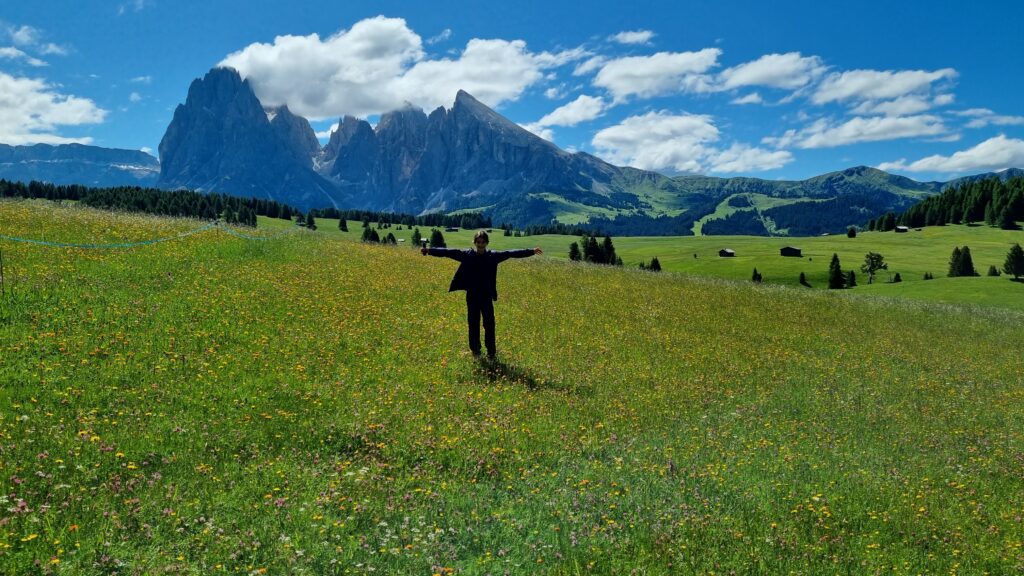 Naomi taking in the landscape at the Dolomites