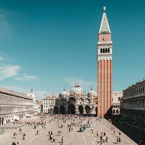 Wide view of St marks square Venice