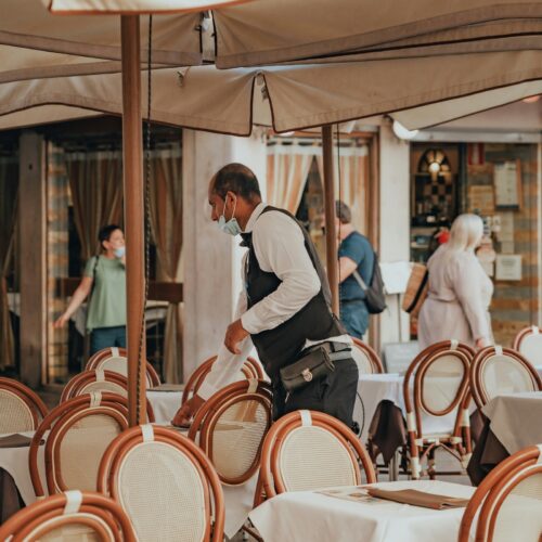 Outdoor seating at Venetian Restaurant