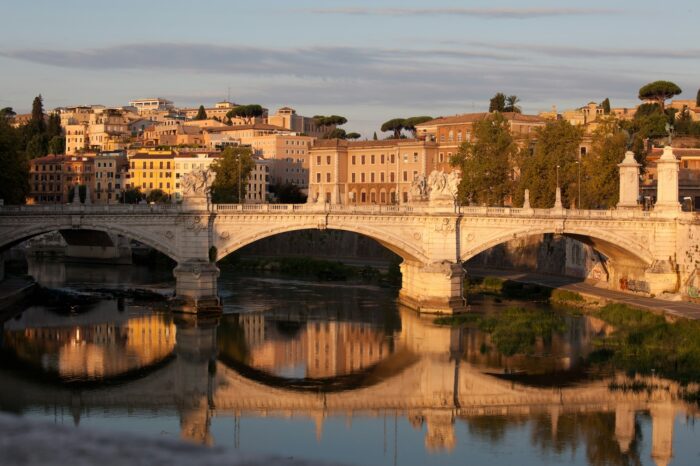 Bridge over a river in Rome