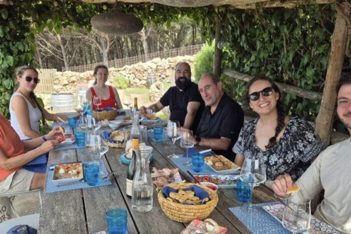 people at picnic table, outdoor dining